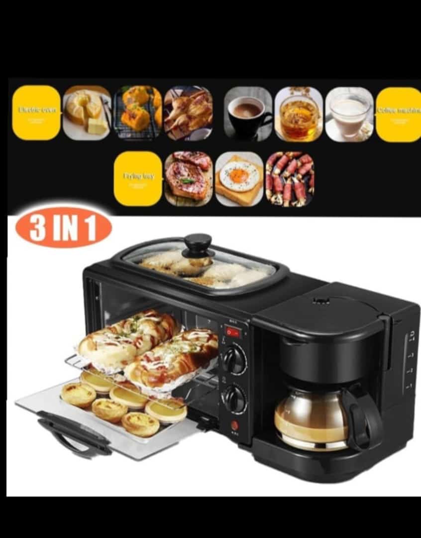 Sokany Multifunction 3 In 1 Electric Machine Breakfast Maker Black L