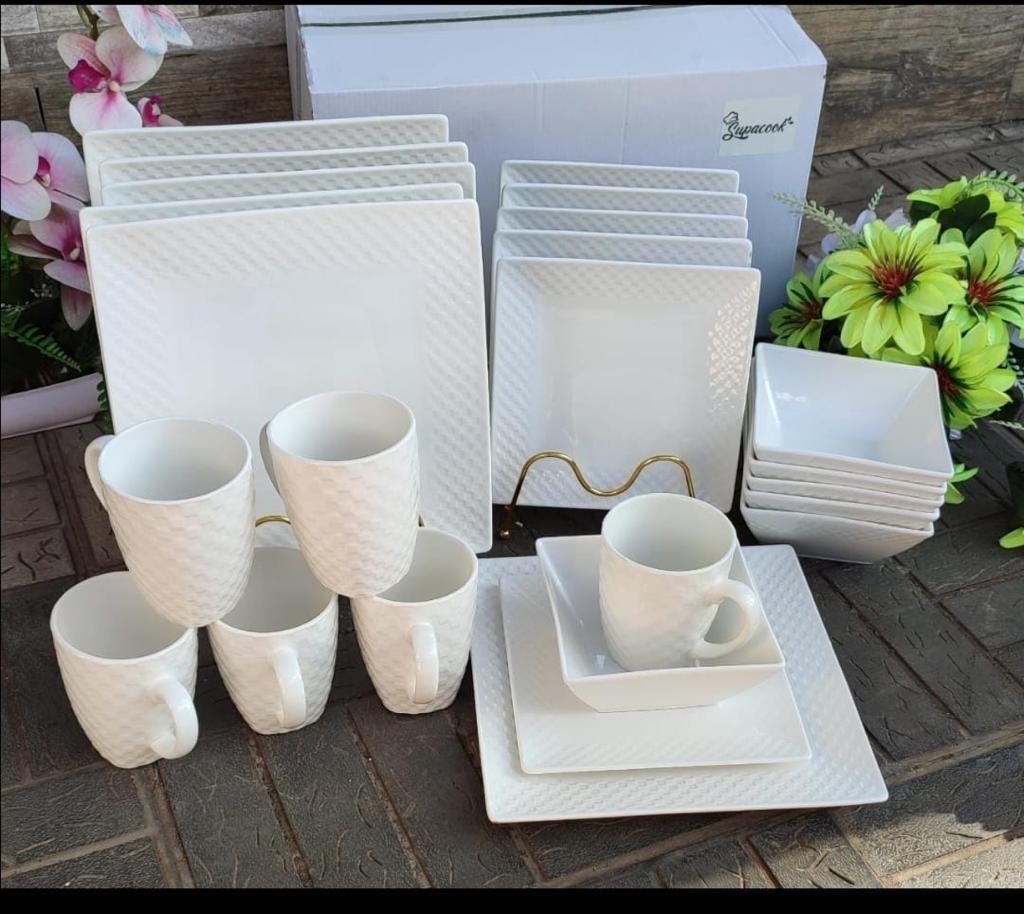 24pcs Dinner Set contains Cups, Bowls, Plates and Side Plate