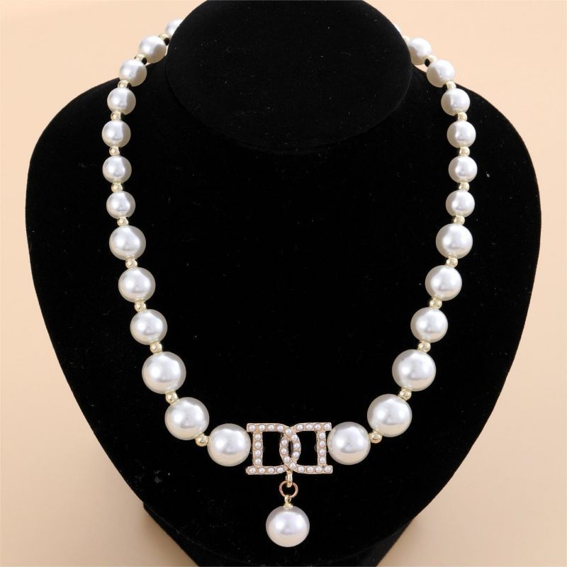 Simple And Personalized Diamond Inlaid Pearl Splicing Short Neckchain With A Stylish Design Sense Necklace  Pearl Strands
