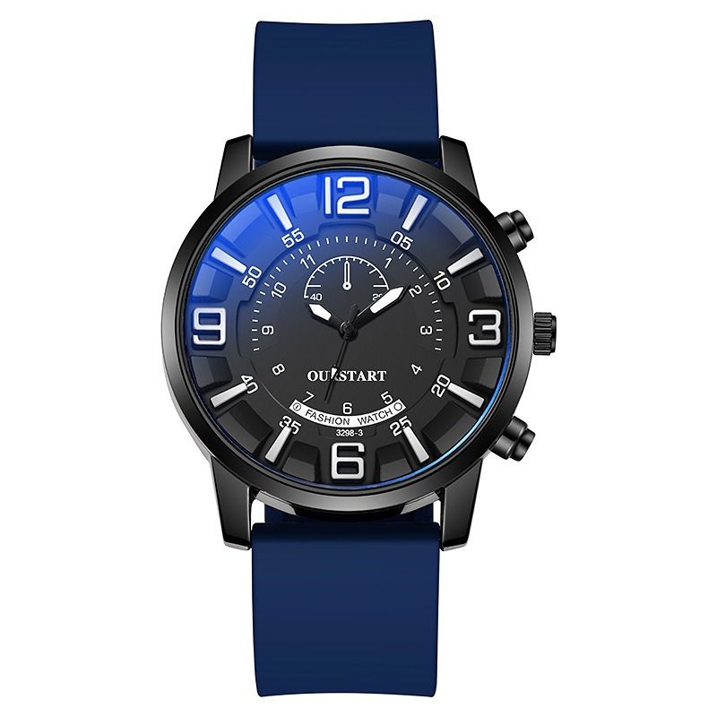 2024 Africa Men's Leisure Tiktok Live Big Digital Quartz Silicone Men's Watch Fashion Alarm Clock Timing Digital Watch Natural Element Business Simple Style