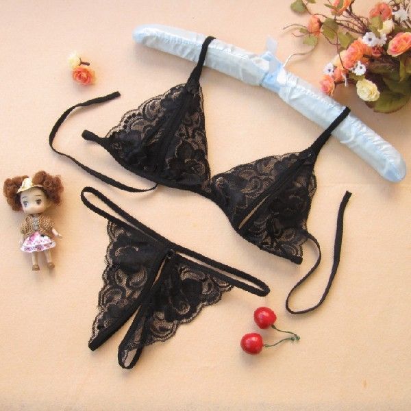 2024Hot Sale Women Fun Lingerie Underwear Three-Point Open Cut Breast Revealing Bikini Lace Lady Pajama Set  Girls Thong Two-Piece Set Best Wives Gift Giving Clothing