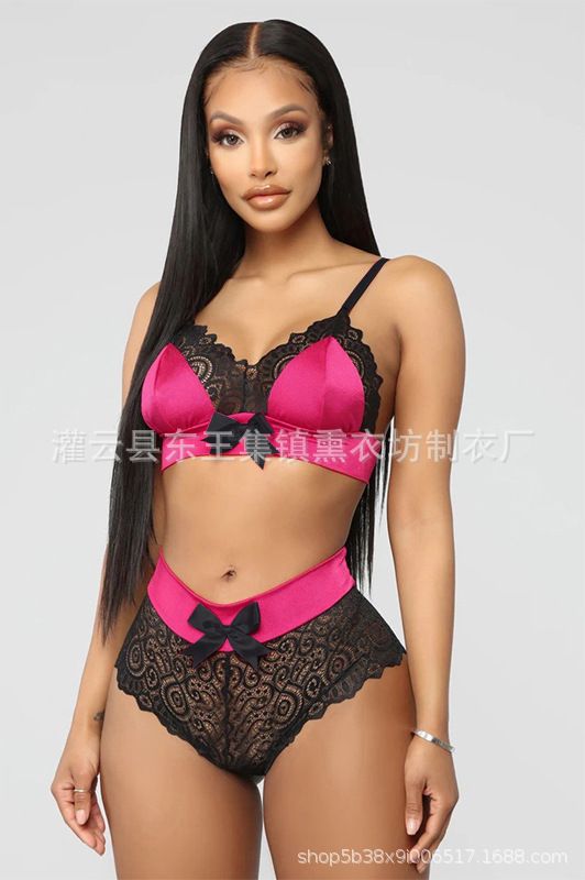 New European and American style Women Sexy Lingerie Lace Bra Two-Piece Lady Homewear Set Hot Sale Girls Students Female Underwear Dress