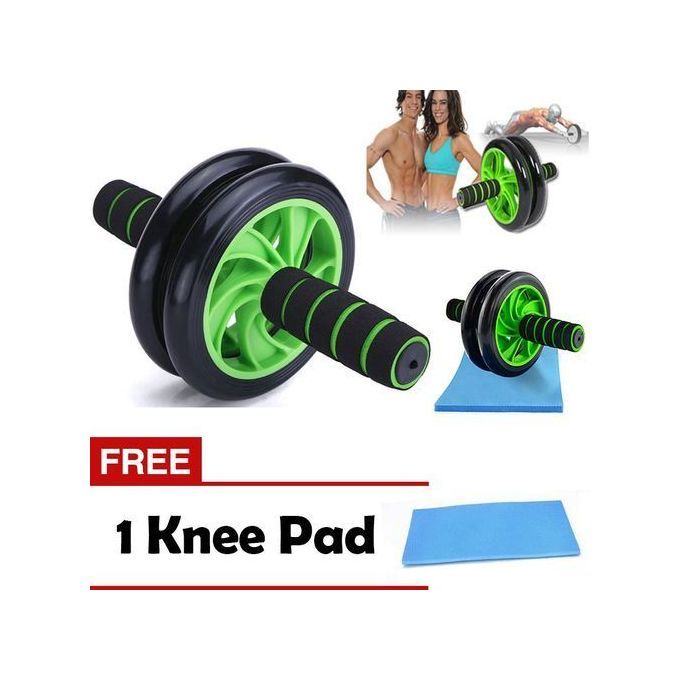 Abs Roller double wheel Workout Exerciser Wheel with FREE Knee MatAB Wheel Roller Workout Arm And Waist Fitness Exerciser Wheel (Free Knee Mat  Random Blue Standard Blue STARDARD