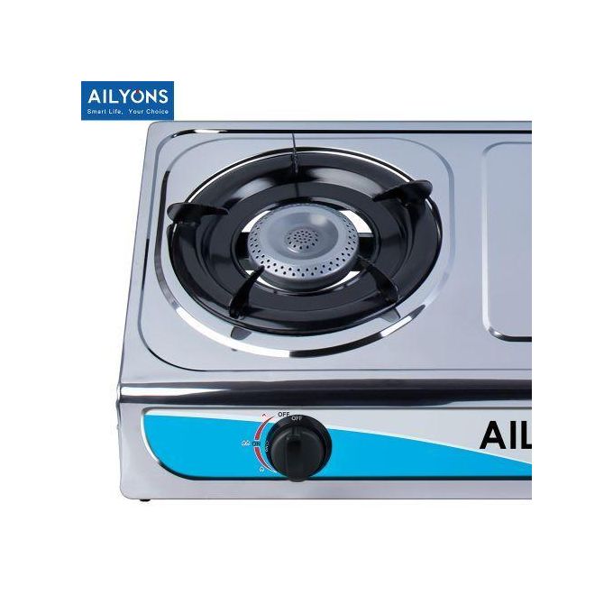 AILYONS Stainless Steel Two Burner Gas Stove With  Auto Ignition ailyons cooktop  2 gas burner gas cooker