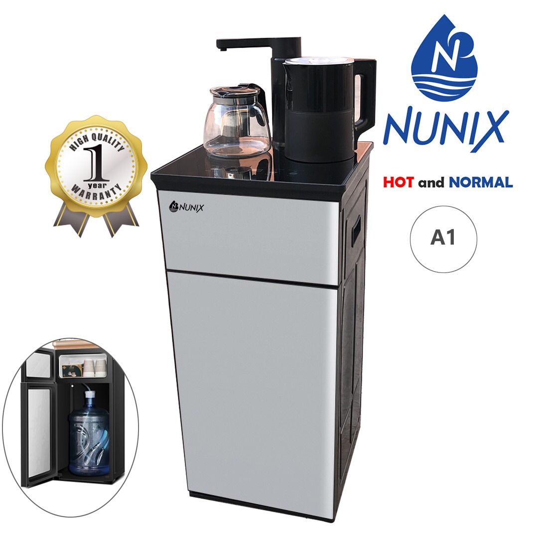 A1 HOT AND NORMAL BOTTOM LOAD NUNIX WATER DISPENSER WITH TWO FREE KETTLES