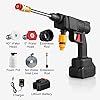 Portable Cordless High Pressure Spray Water Gun Cordless Car Washing Spray Gun High Pressure Car Washing Jet Spray Electric Cordless Pressure Washer for Washing Car House Garden with 2 Battery