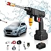 Portable Cordless High Pressure Spray Water Gun Cordless Car Washing Spray Gun High Pressure Car Washing Jet Spray Electric Cordless Pressure Washer for Washing Car House Garden with 2 Battery