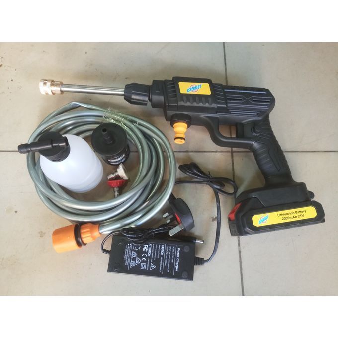 Portable Cordless High Pressure Spray Water Gun Cordless Car Washing Spray Gun High Pressure Car Washing Jet Spray Electric Cordless Pressure Washer for Washing Car House Garden with 2 Battery