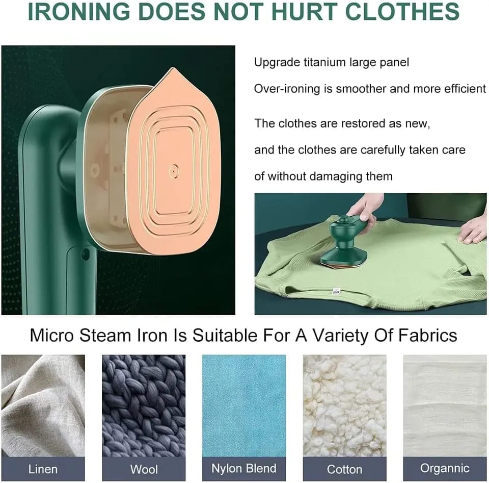 New Arrival Electric Mini Steam Iron Portable Wet and Dry Hot Fabric Handheld Garment Steamer Ironing Wrinkles Lightweight Iron Box Home Travel Dorm Clothes Steam Nonstick Soleplate  buy in Kenya