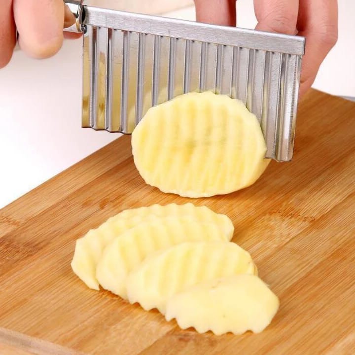 (Easter sale) HOT SELLING KITCHEN VEGETABLE WAVE KNIFE SERRATED BLADE CHOPPER STAINLESS STEEL FRENCH FRY POTATO CUTTER BUY IN KENYA