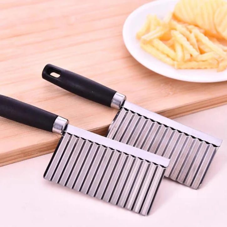 (Easter sale) HOT SELLING KITCHEN VEGETABLE WAVE KNIFE SERRATED BLADE CHOPPER STAINLESS STEEL FRENCH FRY POTATO CUTTER BUY IN KENYA