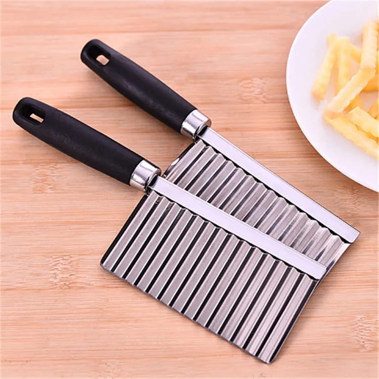 (Easter sale) HOT SELLING KITCHEN VEGETABLE WAVE KNIFE SERRATED BLADE CHOPPER STAINLESS STEEL FRENCH FRY POTATO CUTTER BUY IN KENYA