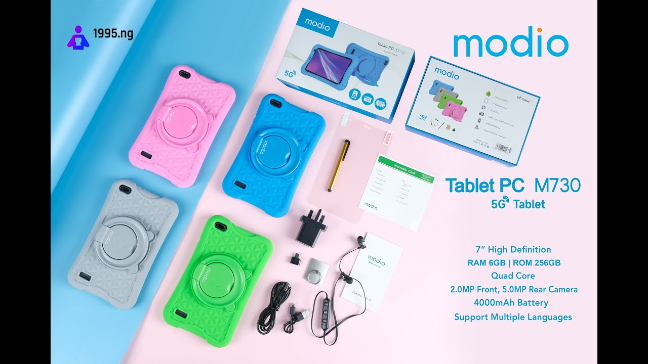 7"inch Display Modio M730 6GB 256GB 5G SIM CARD Dual camera Kids Android Tablet PC