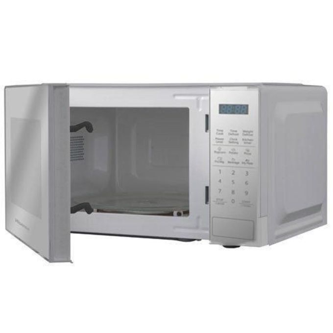 Black and silver hisense Digital Microwave  Oven