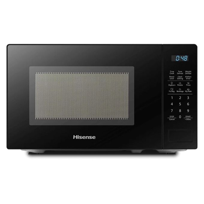 Black and silver hisense Digital Microwave  Oven