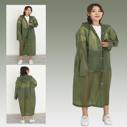 Long EVA Material Plastic Raincoat Waterproof Rain Coat Adults