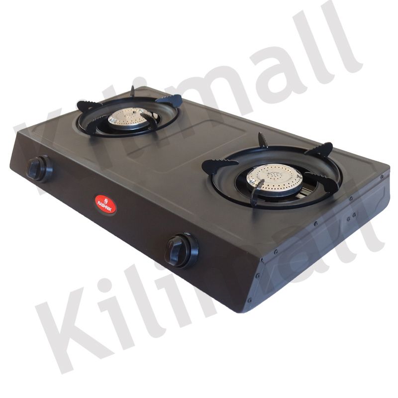 RASHNIK RN-1529B Auto Ignition Stainless Steel Double Burner Gas Stove Gas Cooker