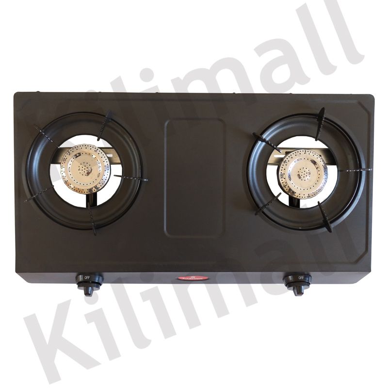 RASHNIK RN-1529B Auto Ignition Stainless Steel Double Burner Gas Stove Gas Cooker