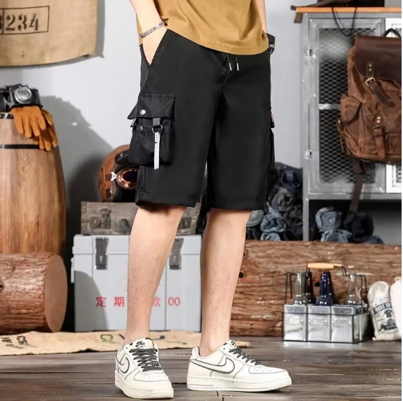 New Summer Style Instrendy Brand Men's Casual Shorts Loose Fit Multi-pocket Work Wear Student Pants