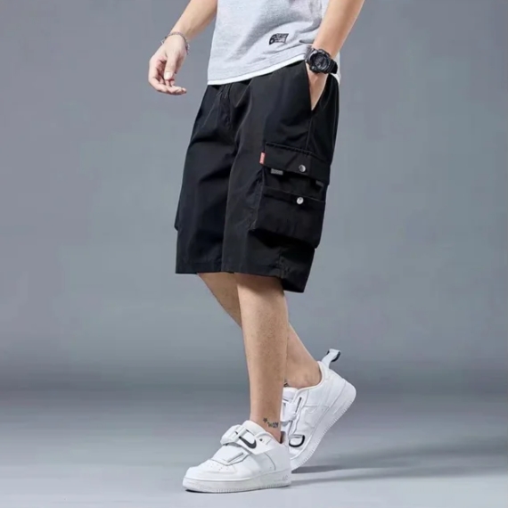 New Summer Style Instrendy Brand Men's Casual Shorts Loose Fit Multi-pocket Work Wear Student Pants