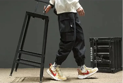 Spring Autumn Men's Cargo Pants Loose Fit Casual Pants Trendy Ankle Length New Model Harem Trousers