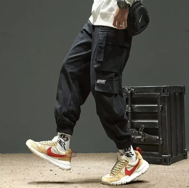 Spring Autumn Men's Cargo Pants Loose Fit Casual Pants Trendy Ankle Length New Model Harem Trousers