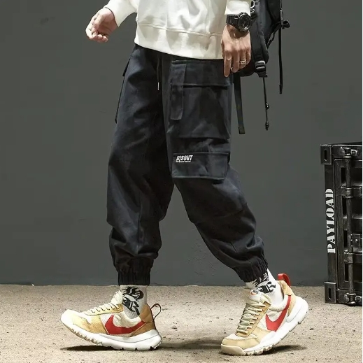 Spring Autumn Men's Cargo Pants Loose Fit Casual Pants Trendy Ankle Length New Model Harem Trousers