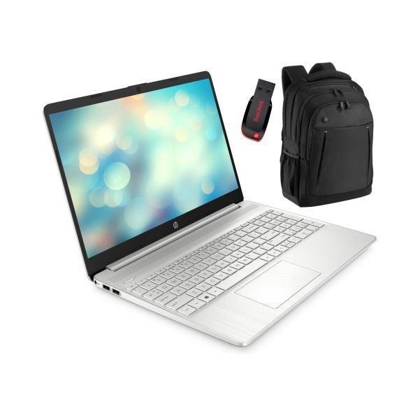 ( Free Bag + 64gb Flash ) Brand New Hp Laptop 15s-fq0004nia Intel Celeron | 4G Ram | 256GB SSD Storage 15.6'' Inches screen | Windows 11 Pro | Platinum Busines School Laptop