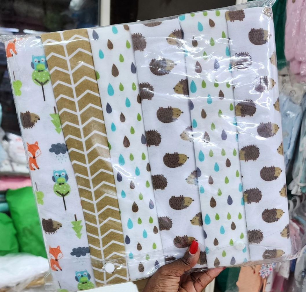 Fashion 6 Pieces Baby Cotton Flannels/ Receiving Blankets
