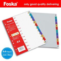 PVC File Index Divider Jan-Dec