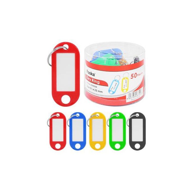 Key Rings with Label Tag - 50Pcs
