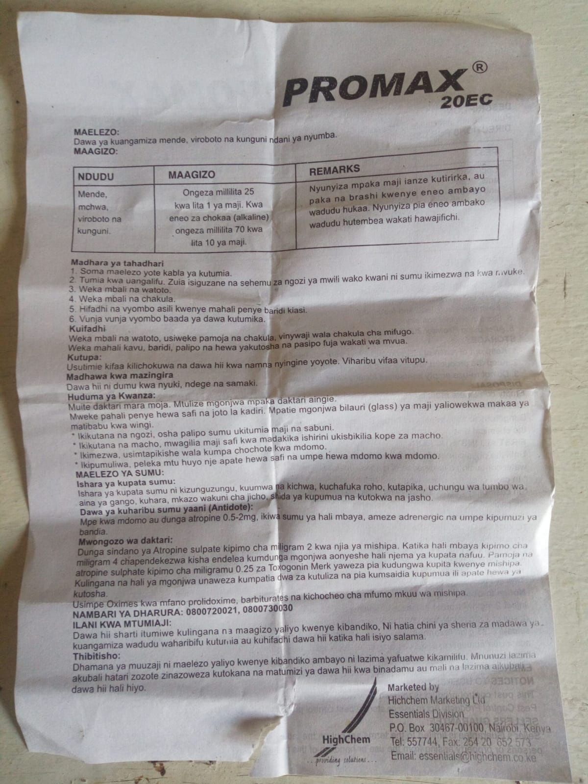 Promax 20EC Insecticide BedBugs Ants Cockroach Mites Lice Fleas Pesticide Odorless Pest Control