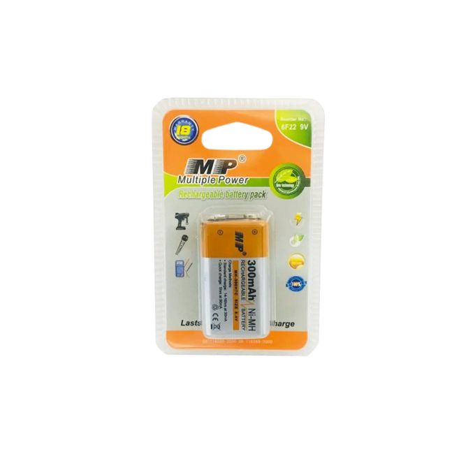 Multiple Power 9V Volt Li-ion Ni-MH MP Rechargeable Battery  Re-charged For Up To 1000 Times