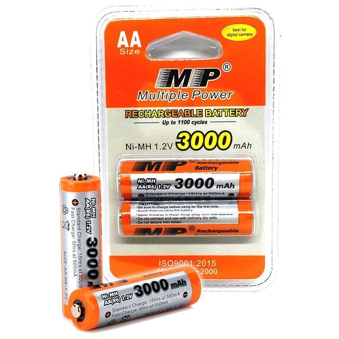 Multiple Power AA 1.2V 3000mAh MP Rechargeable Batteries  Re-charged For Up To 1000 Times