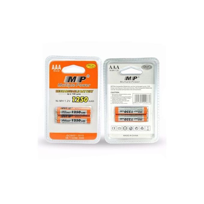 Multiple Power AAA 1.2V 1250mAh Rechargeable Battery, Re-charged For Up To 1000 Times