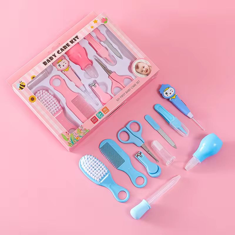 Baby Grooming Kit 10PCS/Set Health Care Kit Kids Nail Hair Health Care  Grooming Brush Clipper Teether Toothbrush Baby Essentials
