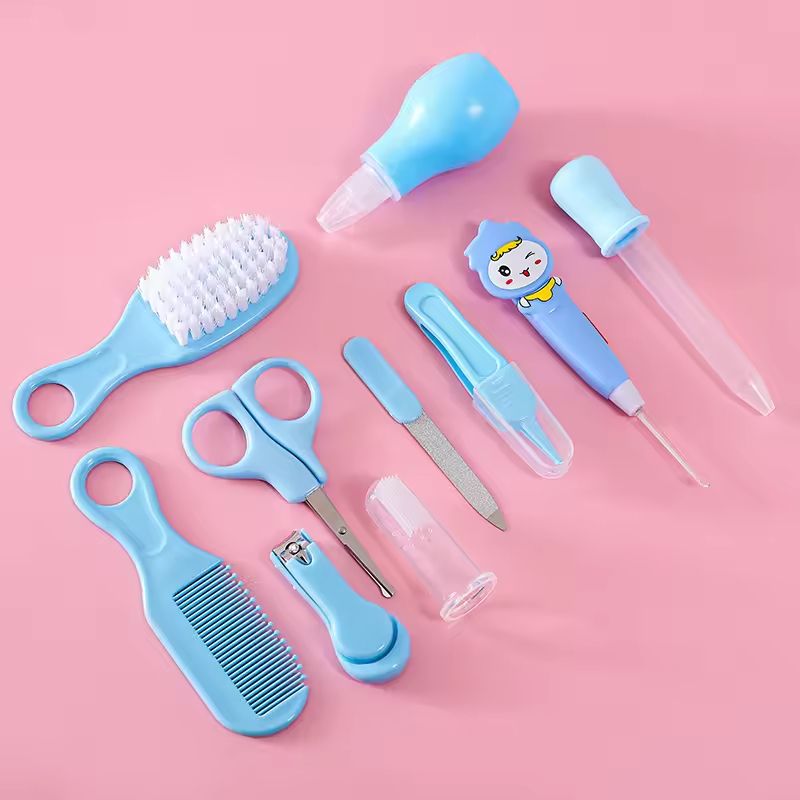 10Pcs/set Newborn Baby Care Kit Kid Grooming Baby Kids Nail Hair Health Care  Grooming Brush Kit Clipper Scissor -