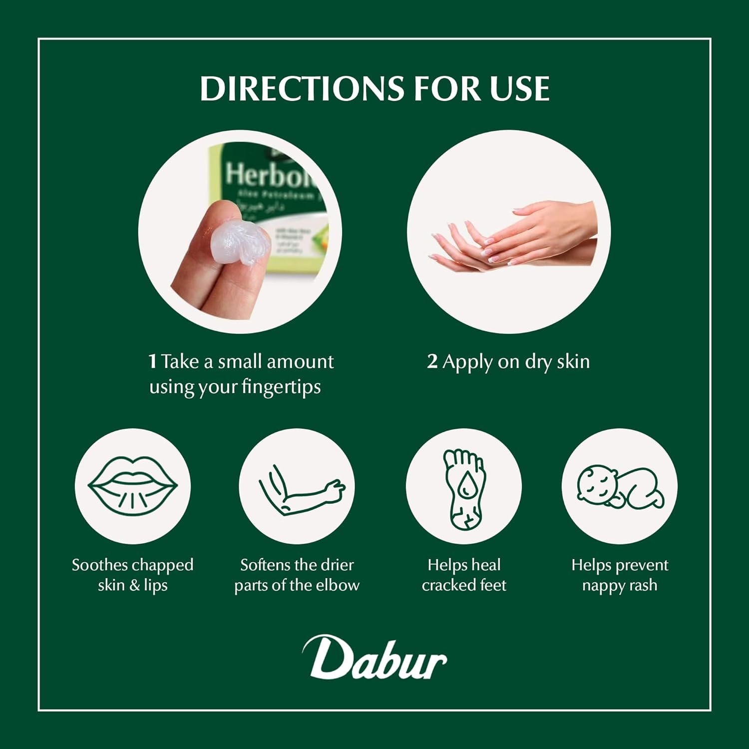 Dabur Herbolene Aloe Vera Gel Petroleum Jelly -Enhanced with Vitamin E for Deep & Intensive Skin Moisturization.