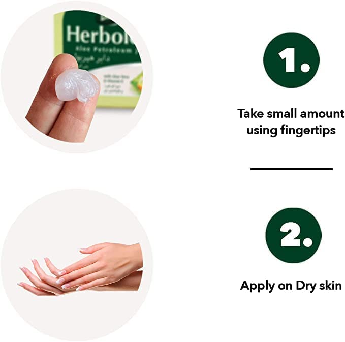 Dabur Herbolene Aloe Vera Gel Petroleum Jelly -Enhanced with Vitamin E for Deep & Intensive Skin Moisturization.