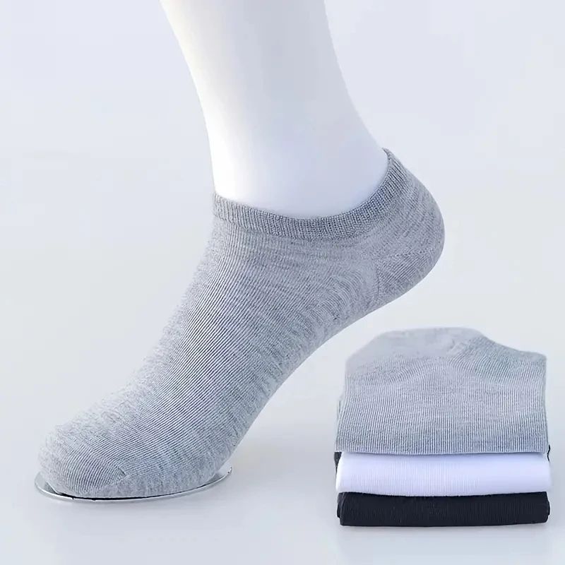 10 Pairs Unisex Casual Plain Color Boat Socks Thin Breathable Comfy Anti Odor Sweat-absorbing Low Cut Ankle Socks For Men Women