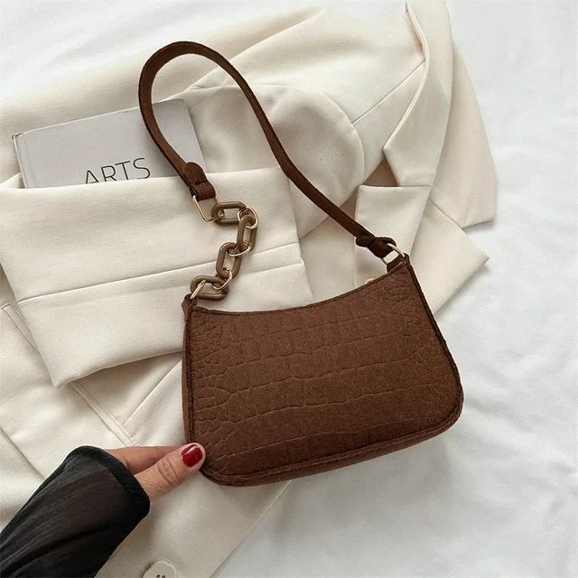 Lady Felt Armpit Design Luxury Tote Released Fashion Ladies Handbag Under Crescent Small Square Bag