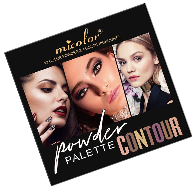 16 Matte Contour Powder Palette- 12 Color Powder, 4 Color Highlighters
,16 In 1MICOLOR Professional Powder Palette