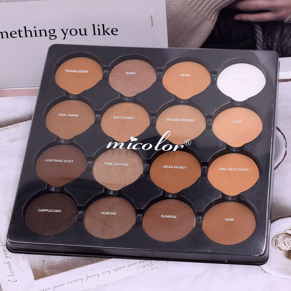 16 Matte Contour Powder Palette- 12 Color Powder, 4 Color Highlighters
,16 In 1MICOLOR Professional Powder Palette