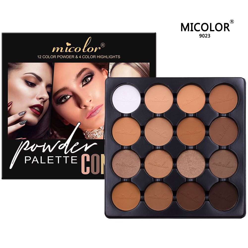 16 Matte Contour Powder Palette- 12 Color Powder, 4 Color Highlighters
,16 In 1MICOLOR Professional Powder Palette