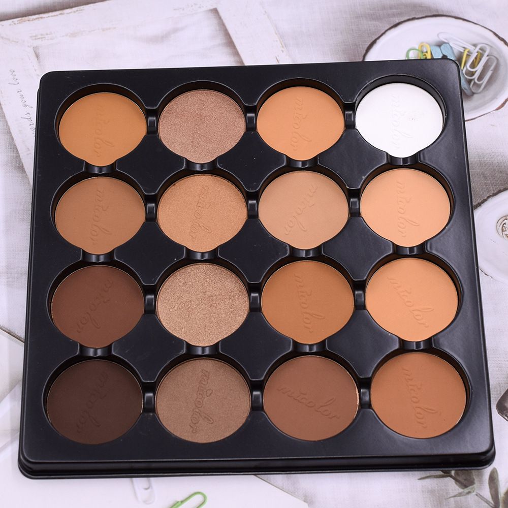 16 Matte Contour Powder Palette- 12 Color Powder, 4 Color Highlighters
,16 In 1MICOLOR Professional Powder Palette
