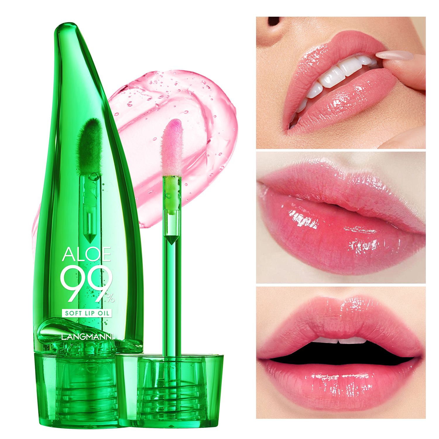 Natural Aloe Lipstick Lip Tint Long Lasting Waterproof Moisturizing Nourishing Color Lip Gloss Changeable Color Lip Oil Lip Balm