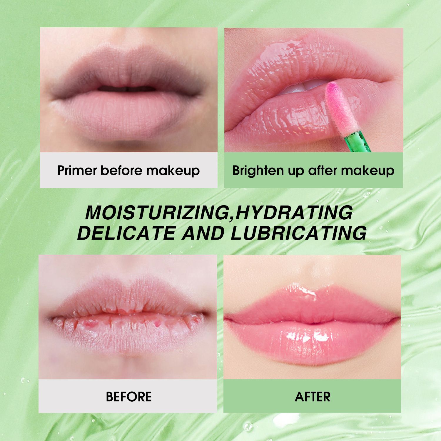 Natural Aloe Lipstick Lip Tint Long Lasting Waterproof Moisturizing Nourishing Color Lip Gloss Changeable Color Lip Oil Lip Balm