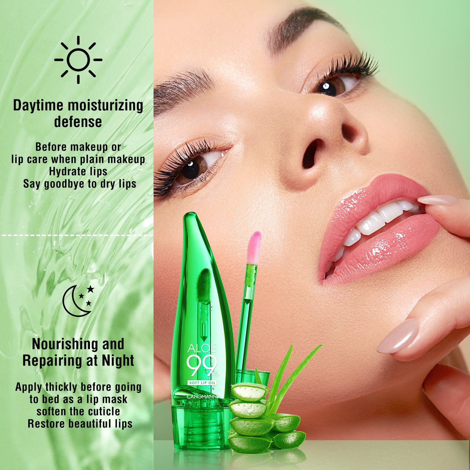 Natural Aloe Lipstick Lip Tint Long Lasting Waterproof Moisturizing Nourishing Color Lip Gloss Changeable Color Lip Oil Lip Balm