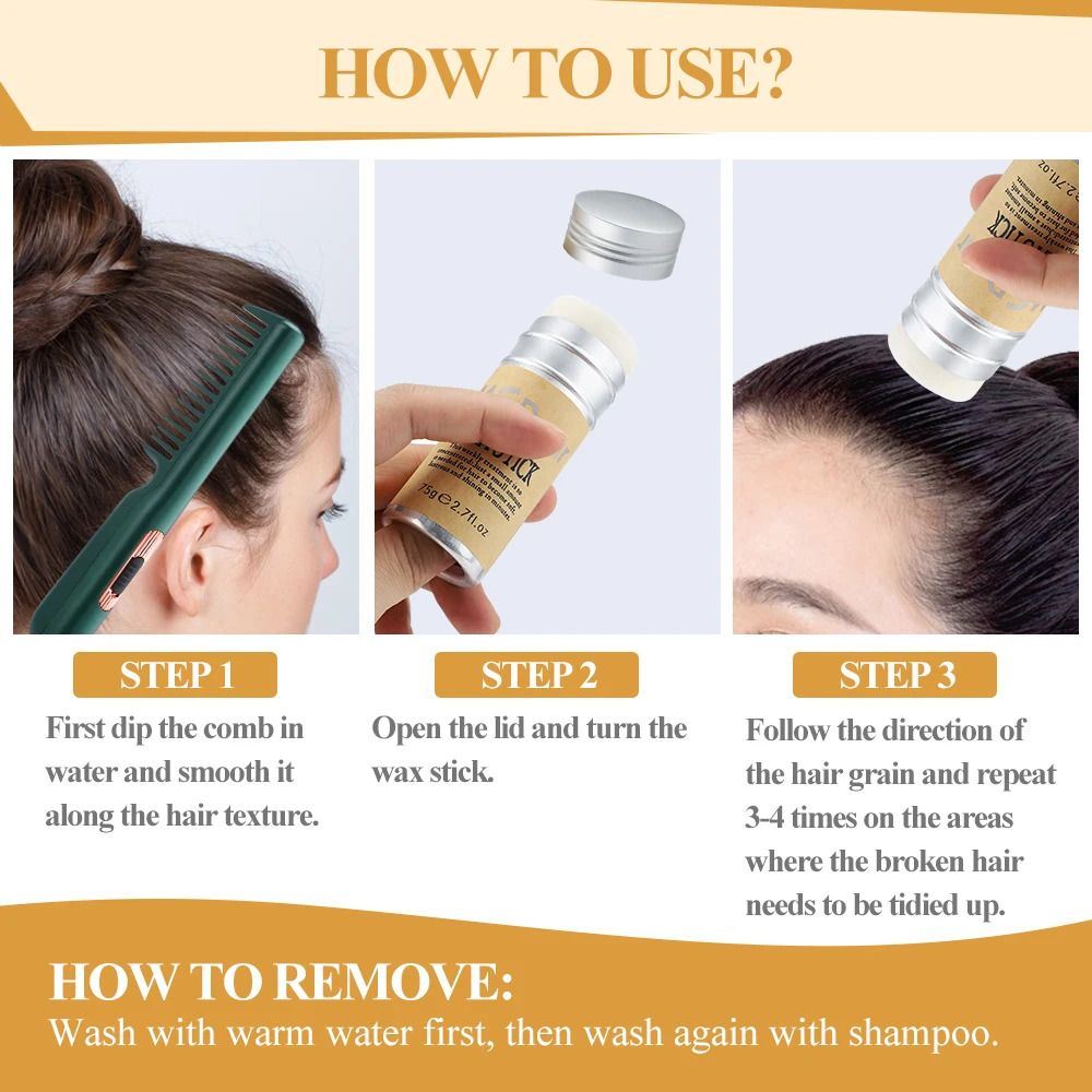 Broken Hair Artifact Hair Wax Stick Gel Cream Styling Hair Frizz Fixed Fluffy Children Men And Women Styling Hair Wax Stick 75g