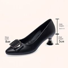 Thor New arrivals women's fashion high heels Ladies PU artificial leather shoes business stiletto heels shoes Girls office work shoes Soft soled non-slip black shoes